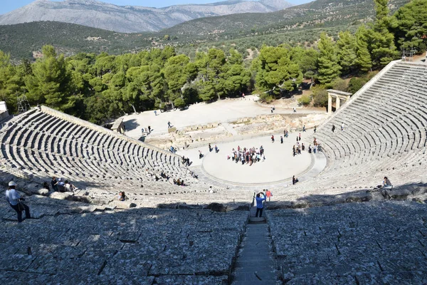 Vista Los Principales Monumentos Sitios Grecia Teatro Epidauro Epidaurusz — Stock Fotó