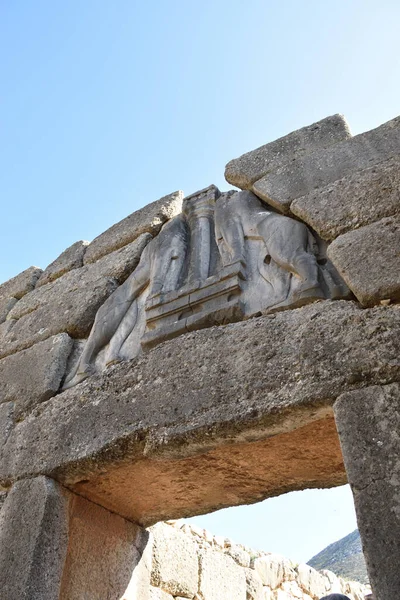 Vista Los Principales Monumentos Sitios Grecia Ruinas Micenas Micenas Ciudad — Foto de Stock