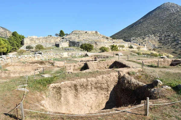 Vista Los Principales Monumentos Sitios Grecia Ruinas Micenas Mycenae Ciudad — Stock Photo, Image