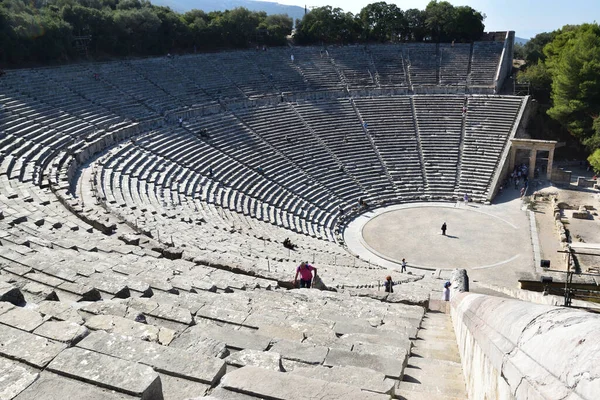 Vista Los Principales Monumentos Sitios Grecia Teatro Epidauro Epidaurus lizenzfreie Stockbilder