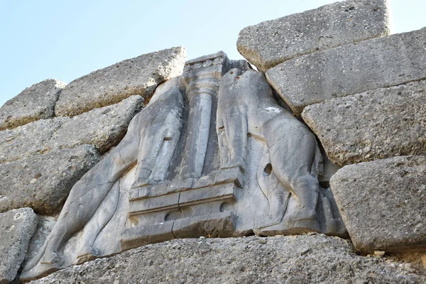 Vista Los Principales Monumentos Sitios Grecia Ruinas Micenas Mykene Ciudad Stockbild