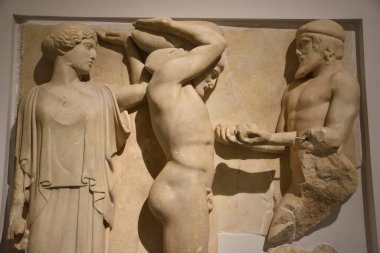 Vista de los Principales monumentos y sitios de Grecia. Olympia harabeleri. Olimpia Arqueologico Müzesi. Friso del Templo de Zeus