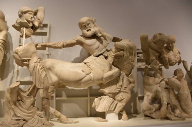 Vista de los Principales monumentos y sitios de Grecia. Olympia harabeleri. Olimpia Müzesi Arkolojisi