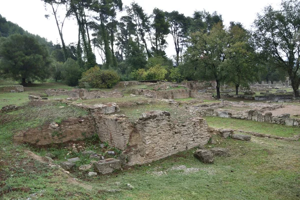 Vista Los Principales Monumentos Sitios Grecia Ruinas Olympia Templo Zeus — Photo