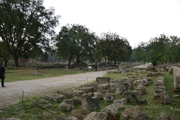Vista Los Principales Monumentos Sitios Grecia Ruinas Olympia Templo Zeus —  Fotos de Stock