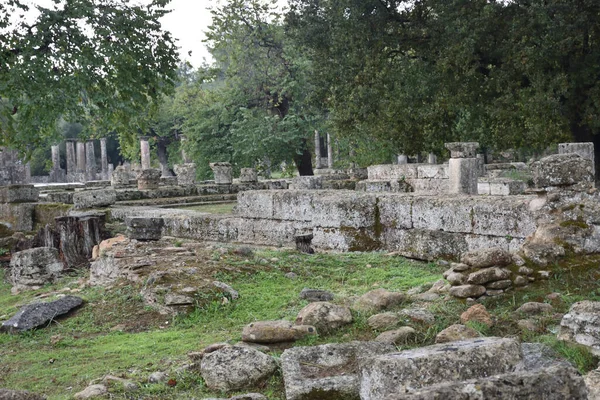 Vista Los Principales Monumentos Sitios Grecia Ruinen Von Olympia Tempel — Stockfoto