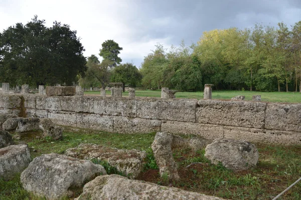 Vista Los Principales Monumentos Sitios Grecia Ruinen Von Olympia Tempel — Stockfoto