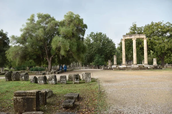 Vista Los Principales Monumentos Sitios Grecia Ruinas Olympia Filipeión —  Fotos de Stock