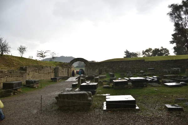 Vista Los Principales Monumentos Sitios Grecia Engelsk Ruinas Fra Olympia – stockfoto