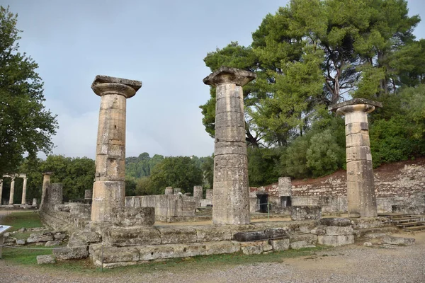 Vista Los Principales Monumentos Sitios Grecia Руїни Олімпіади — стокове фото