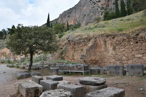 Vista Los Principales Monumentos Grecia Ruinas Delfos Дельфи — стокове фото