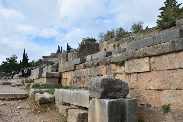 Vista Los Principales Monumentos Grecia Ruinas Delfos Дельфи — стокове фото