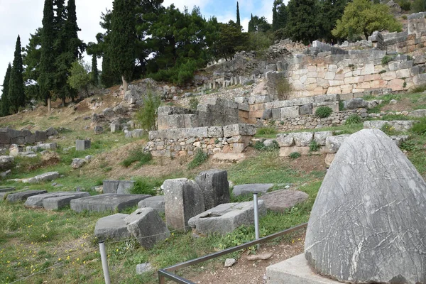 Vista Los Principales Monumentos Grecia Ruinas Delfos 德尔菲 — 图库照片