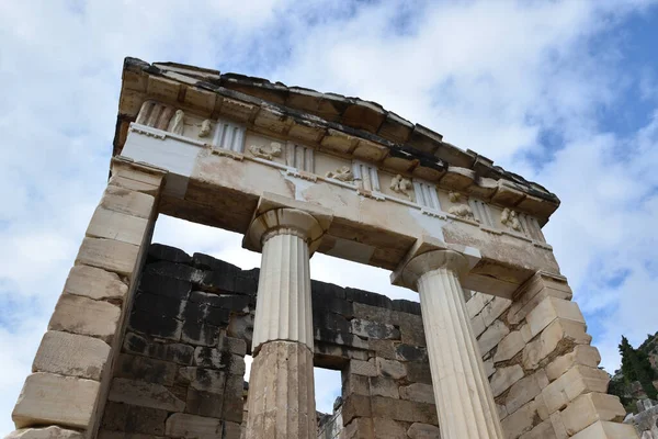Vista Los Principales Monumentos Grecia Ruinas Delfos Delphi Oraculo Delfos — Stockfoto