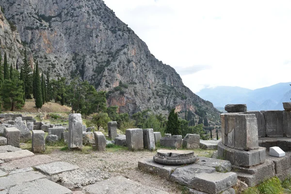 Vista Los Principales Monumentos Grecia Ruinen Von Delfos Delphi Oraculo — Stockfoto