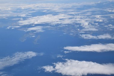 Vista aerea de Grecia, desde el avion. Uçaktan Yunanistan 'ın havadan görünüşü