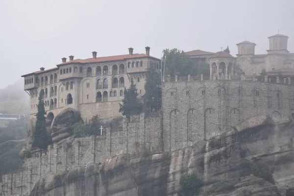 Vista Los Principales Monumentos Lugares Grecia Monastérios Meteora — Fotografia de Stock