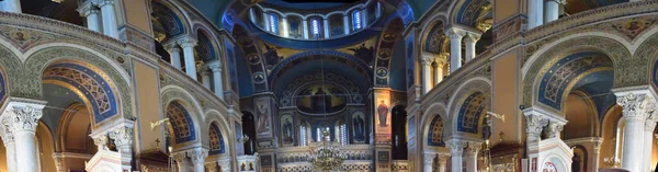 Vista Panoramica Los Principales Monumentos Lugares Atenas Griekenland Catedral Catolica — Stockfoto