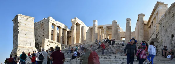 Vista Panoramica Los Principales Monumentos Lugares Atenas Ελλάδα Ακρόπολη Entrada — Φωτογραφία Αρχείου