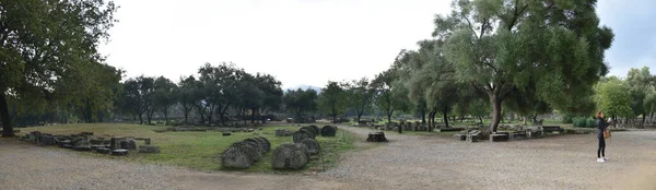 Vista Panoramica Los Principales Monumentos Lugares Grecia Ruinas Antigua Olimpia — стокове фото