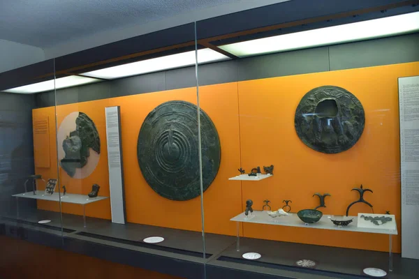 Museo Arqueologico Delfos Grecia Archaeological Museum Delphi Greece Antiguos Objetos —  Fotos de Stock