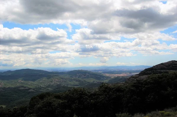 Panorama Los Montes Los Bosques Mola Jalá Montanya Montserrat Catalunya — Foto de Stock