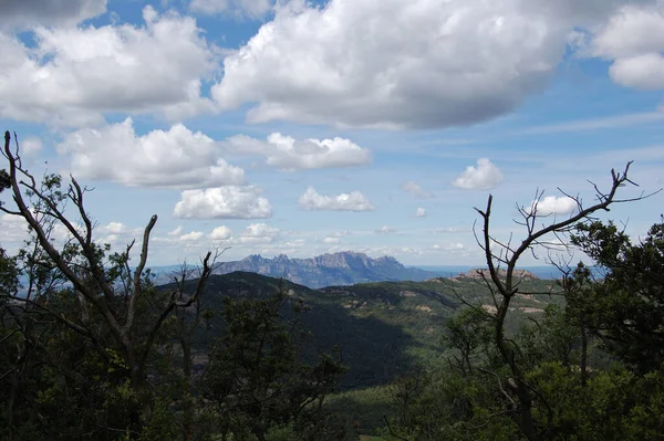 Panorama Los Montes Los Bosques Mola Catalua Montanya Montserrat Catalunha — Fotografia de Stock