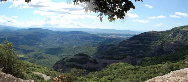 Panorama Los Montes Los Bosques Mola Catalua Βίστα Ντε Μονσεράτ — Φωτογραφία Αρχείου