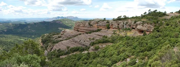 Panorama Los Montes Los Bosques Mola Catalua Віста Монсеррат Catalunya — стокове фото