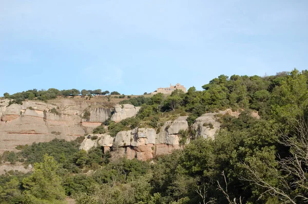パノラマDe Los Montes Los Bosques Mola Catalunya Cerca Montserrat そうだ — ストック写真