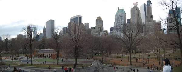 Вид Самые Красивые Здания Небоскребы Манхэттена Нью Йорк Центральный Парк — стоковое фото