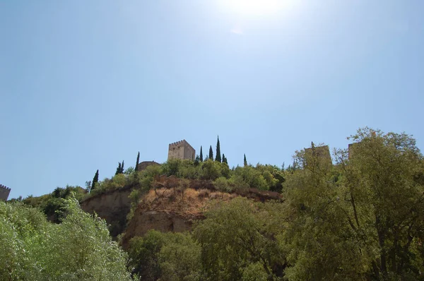 Pohled Nejtypičtější Ulice Historické Budovy Granady Andalusie Španělsko Alhambra Albaicin — Stock fotografie