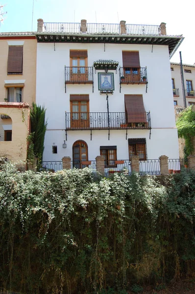 Vista Las Calles Más Emblemáticas Edificios Históricos Granada Andalucía España — Foto de Stock