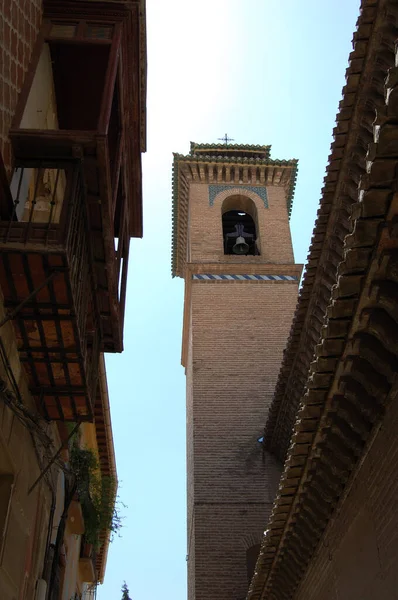 Widok Najbardziej Charakterystyczne Ulice Zabytkowe Budynki Granady Andaluzja Hiszpania Stary — Zdjęcie stockowe