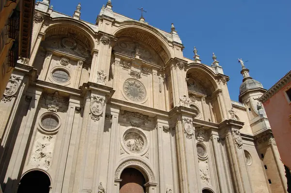 Zicht Meest Karakteristieke Straten Historische Gebouwen Van Granada Andalusië Spanje — Stockfoto