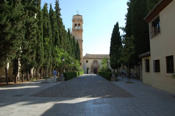 Pohled Nejtypičtější Ulice Historické Budovy Granady Andalusie Španělsko Klášter San — Stock fotografie