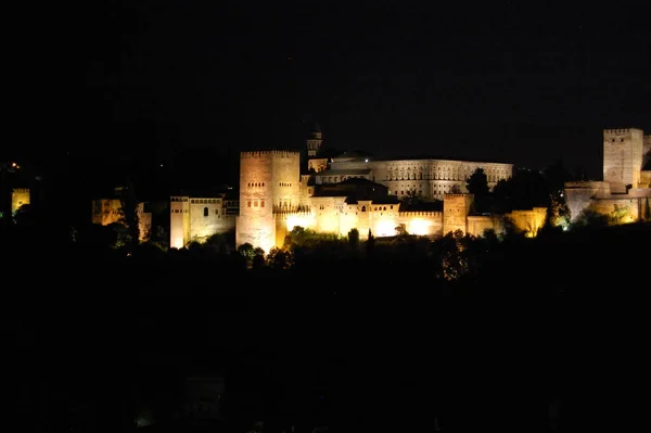 Krásný Pohled Alhambra Granadě Andalusie Španělsko Pohledu San Nicolas — Stock fotografie