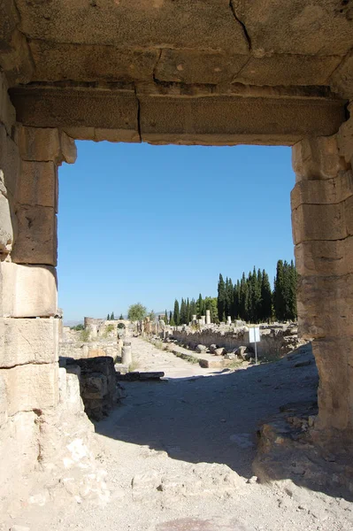 Ruines Romaines Antiques Hierapolis Anatolie Turquie Côté Des Sources Thermales — Photo