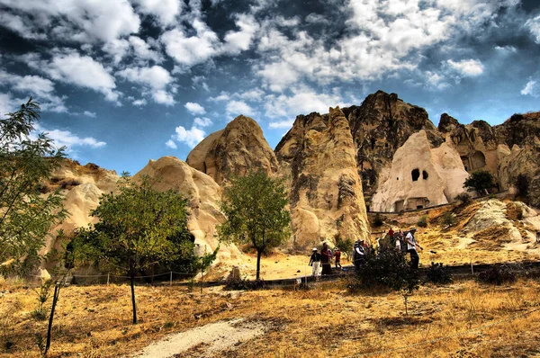 Vallei Van Goreme Cappadocië Centraal Anatolië Turkije Oude Stenen Gesneden — Stockfoto
