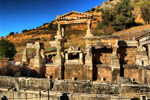 Efézus Római Romjai Celsus Könyvtár Törökország — Stock Fotó