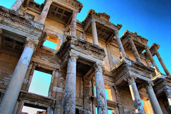 Ephesus Roma Kalıntıları Celsus Kütüphanesi Türkiye — Stok fotoğraf