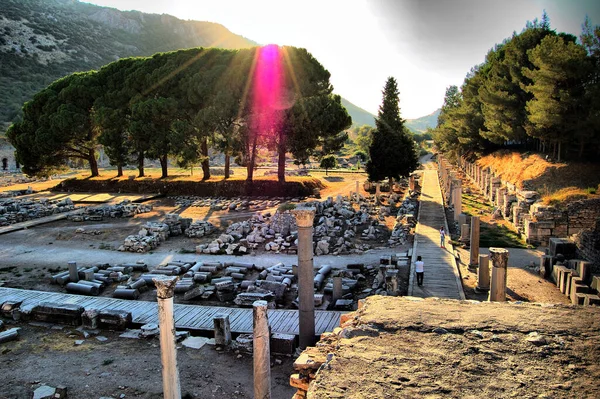 Rovine Romane Efeso Teatro Turchia — Foto Stock