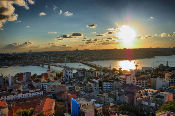 Uitzicht Istanbul Vanaf Galata Toren Istanbul Turkije Bosporus Gouden Hoorn — Stockfoto