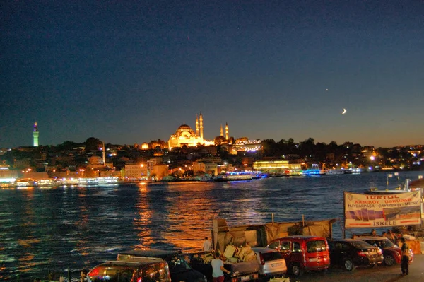 Άποψη Της Κωνσταντινούπολης Σούρουπο Κωνσταντινούπολη Τουρκία Βόσπορος Χρυσό Κέρατο — Φωτογραφία Αρχείου