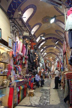 İstanbul 'un (Türkiye) başlıca yerleri ve anıtlarının manzarası. Büyük Pazar