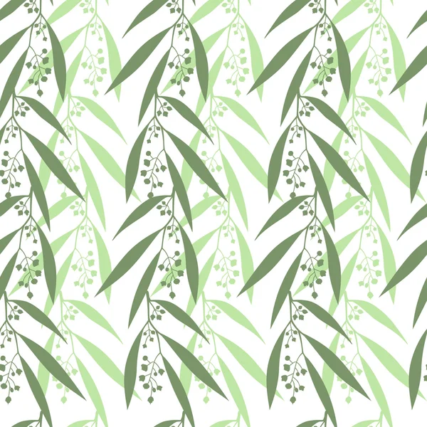 Ramas de eucalipto sin costuras. Ilustración vectorial. Fondo floral verde — Archivo Imágenes Vectoriales