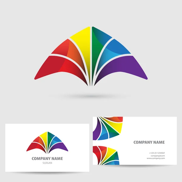 Modernes Icon Design Logo-Element mit Visitenkartenvorlage. Bunte Vektorillustration — Stockvektor