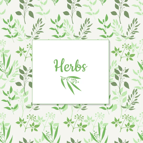 Sorunsuz yeşil bitki ile kare çerçeve arka plan. Yeşil ile sonsuz desen çırpı ve siluet bırakır. Vektör çizim