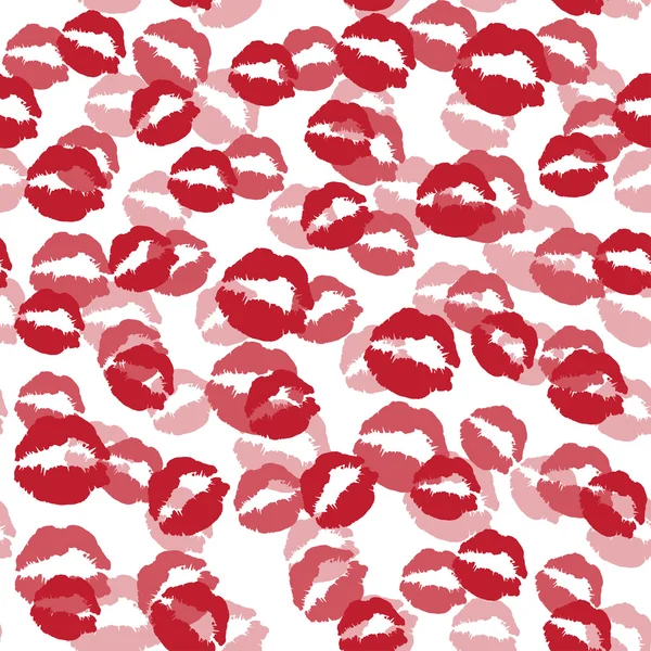 Seamless pattern with a lipstick kiss — Stock Vector