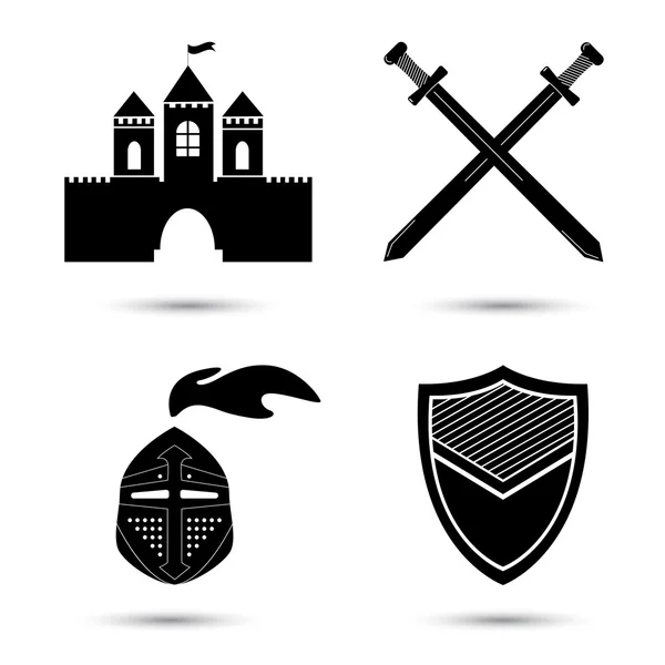 Średniowieczne ikony wektorowe — Wektor stockowy